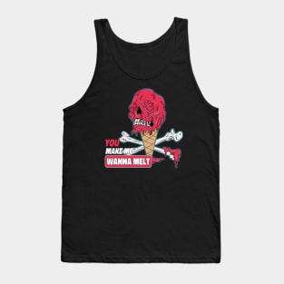 Make Me Melt Dripping Ice Cream Skull Tank Top